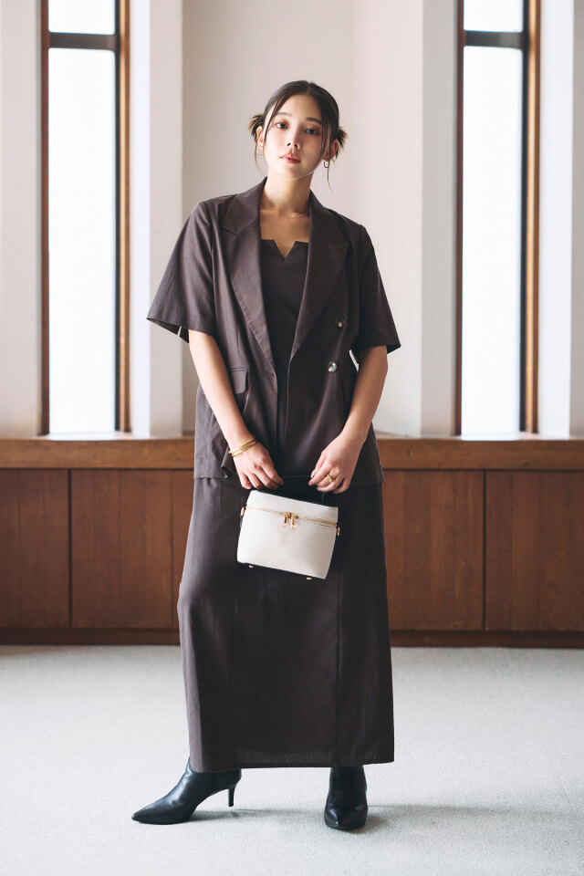 稲垣莉生さん着用】リネン美シルエットキャミワンピース