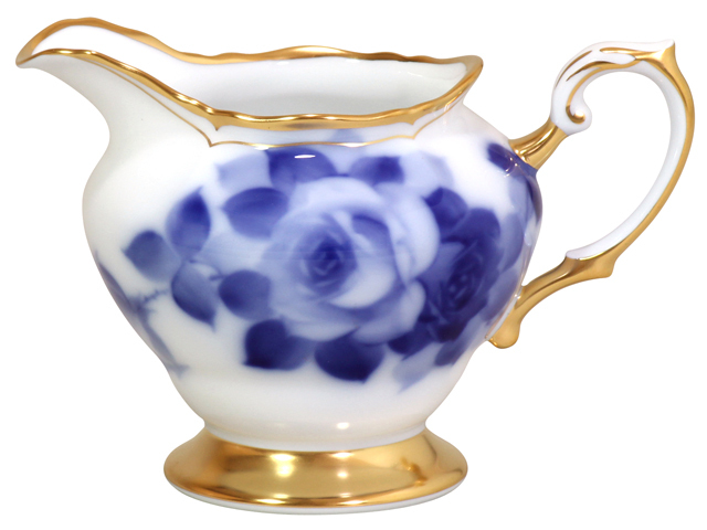 手描き】ブルーローズ（8011） 17cmケーキ皿