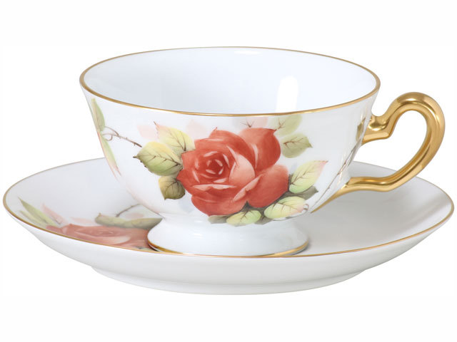 直営店限定＞【手描き】クラシックローズ デミタスカップ＆ソーサー