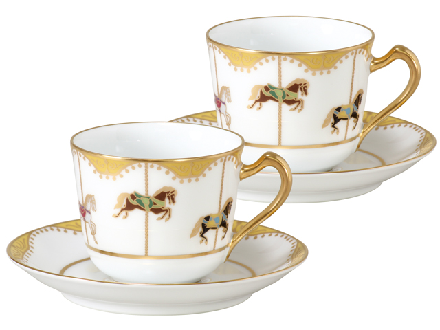 うまくゆく 回転木馬 コーヒーカップ＆ソーサーペアセット