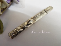アンティーク シルバー純銀 ペンシルホルダー スズラン オルキデ 恵比寿