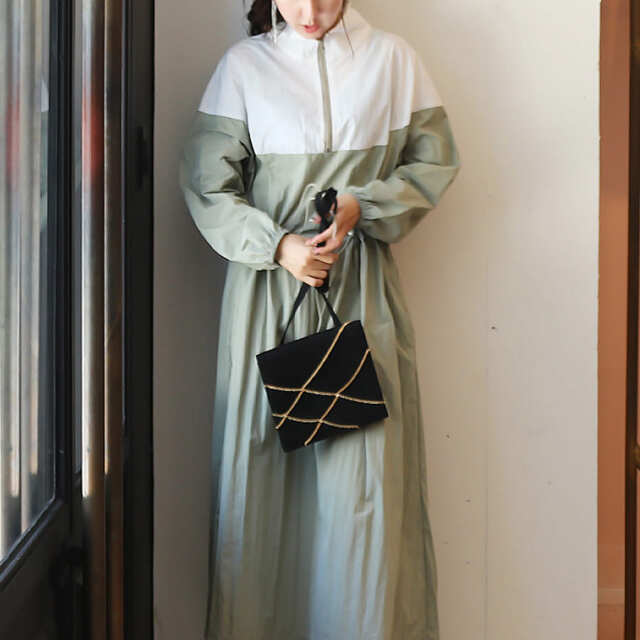 バイカラー・ウエストドローワンピース｜【公式】AVERYオフィシャルストア