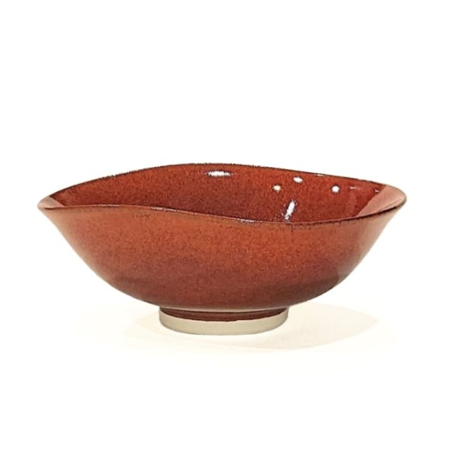 京都 きらら坂 清水焼 柿釉 (かきゆう) たわみ鉢ペア KL-1605 引出物