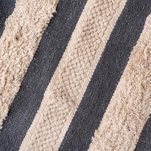 ストライプ柄シャギーラグ 190X130｜北欧ヴィンテージ家具アンバーデザイン