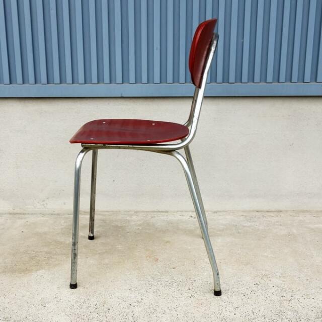 ヴィンテージ・スクールチェア赤茶｜北欧家具アンバーデザイン