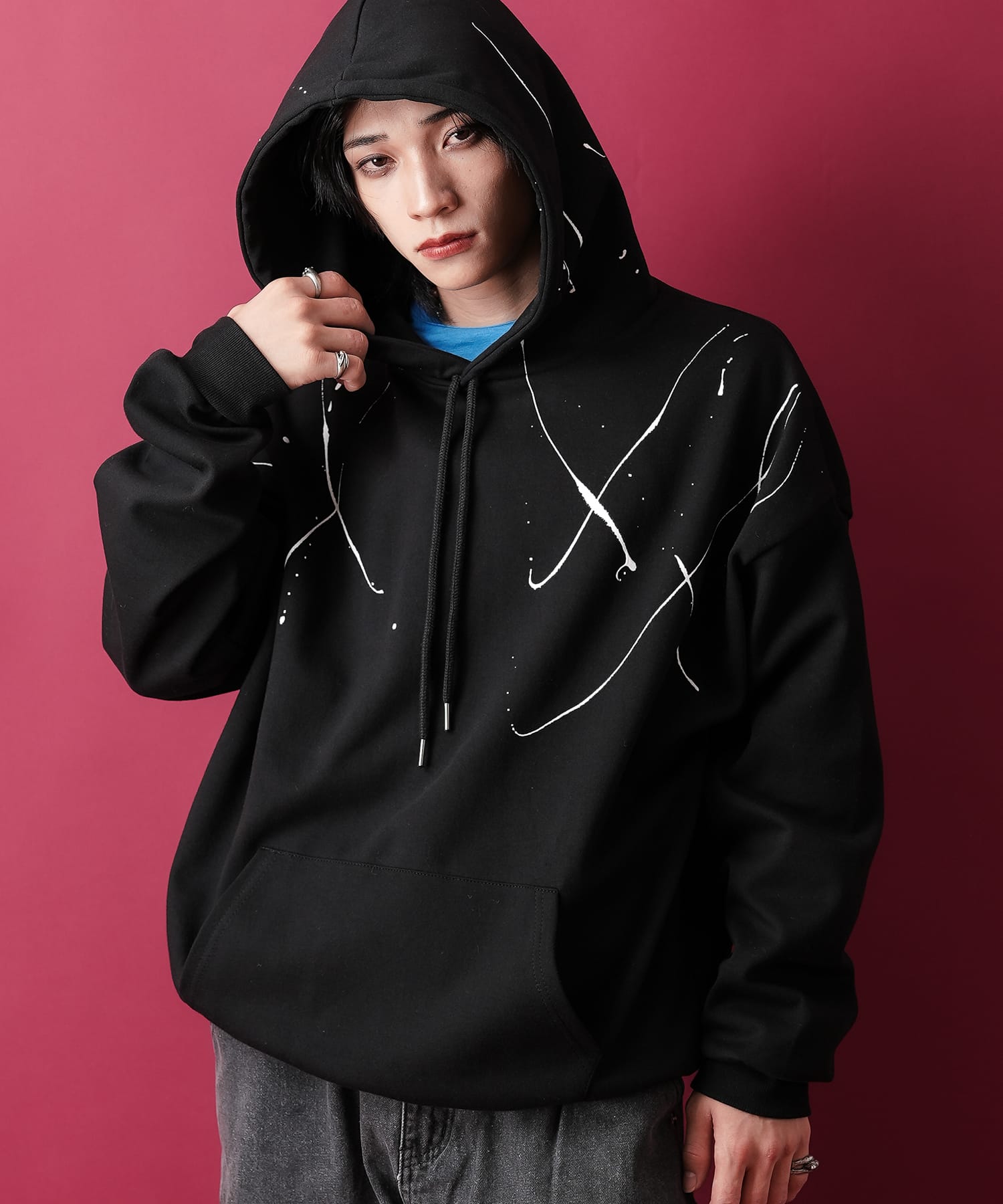 ペイントスウェットポンチプルオーバーパーカー / スエット メンズ