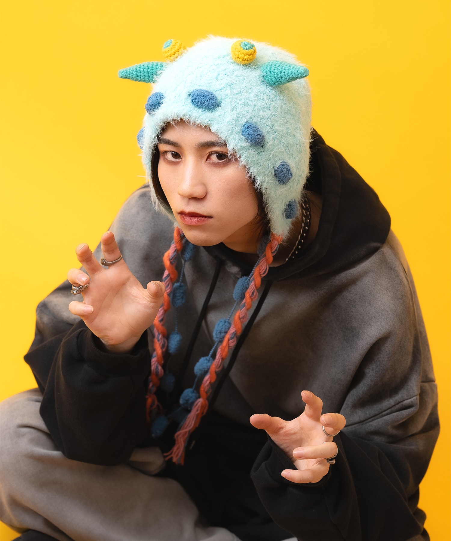 未確認モンスターイヤーフラップニット帽 / メンズ レディース ユニ