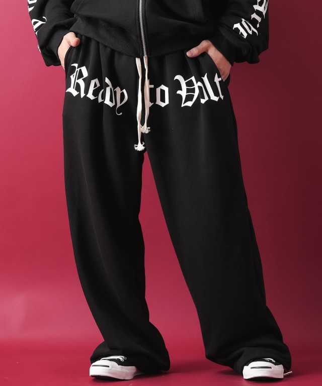 ストリートロゴプリントワイドスウェットパンツ / スエット メンズ