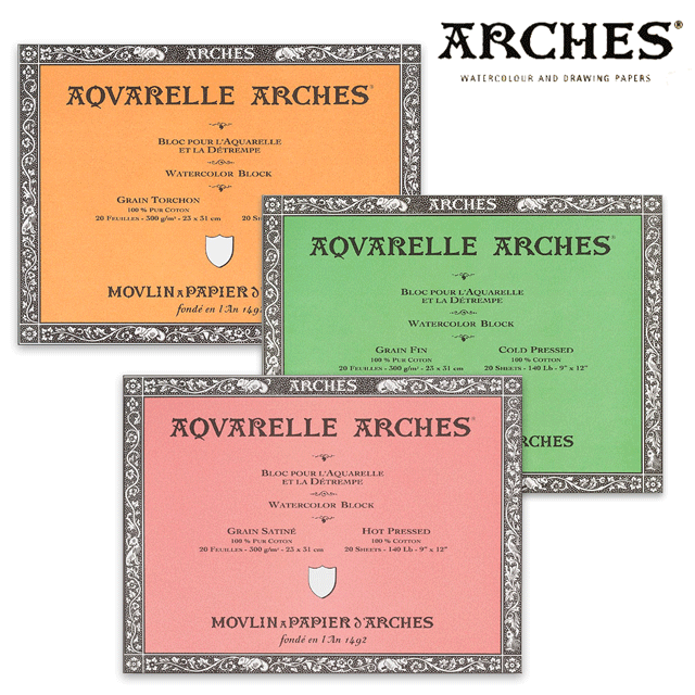 新サイズ】アルシュ水彩紙ブロック 300g/m2・20x26cm | アートアーツ
