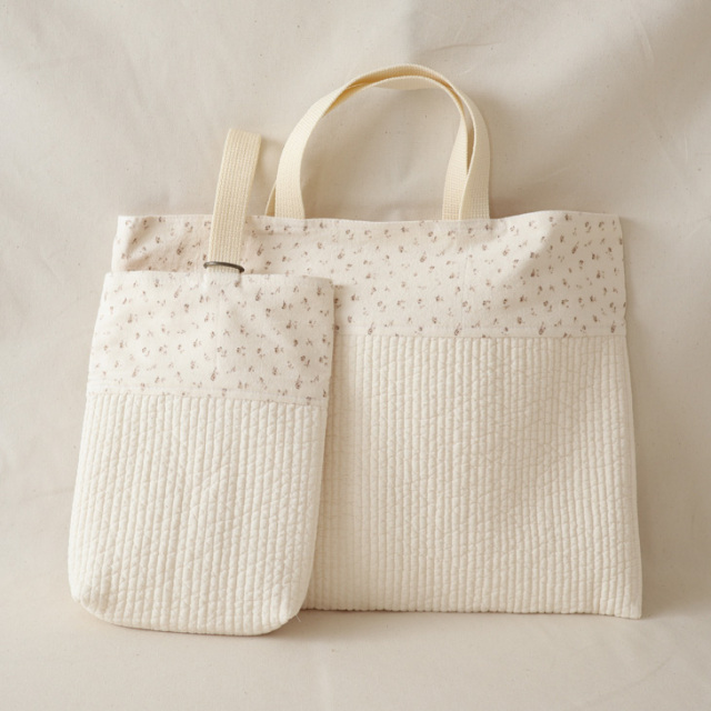 名入れ】入園・入学2点セット 2color ローズミニョンヌ 上履き入れ