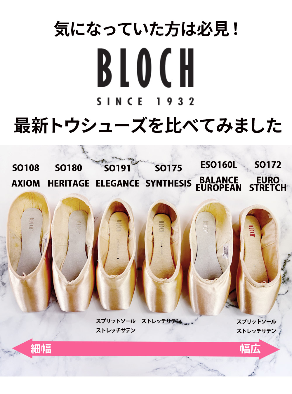 BLOCH（ブロック）最新トウシューズを比べてみました！ ballet shop