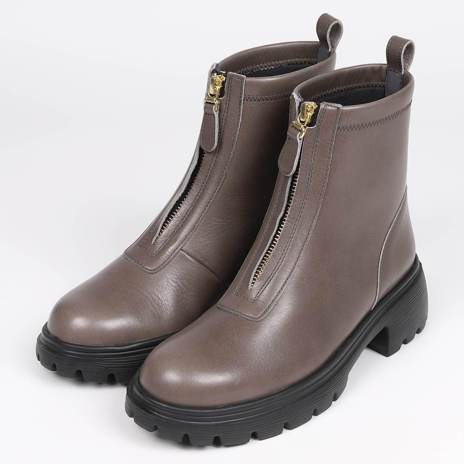 BARCLAY（バークレー）センターファスナーショートブーツ ダークグレー