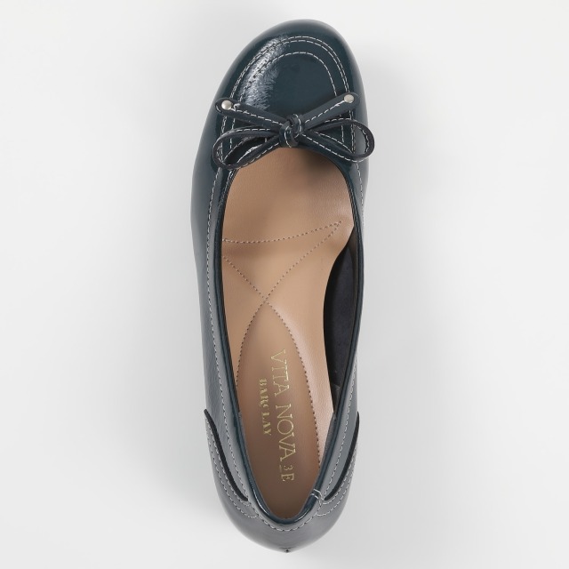 VITA NOVA（ヴィタノヴァ）リボン付カッターパンプス ダークグリーン