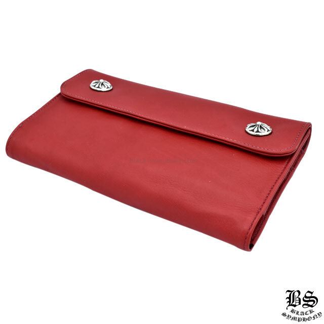 クロムハーツウェーブウォレットクロスボタンレッド|クロムハーツ通販
