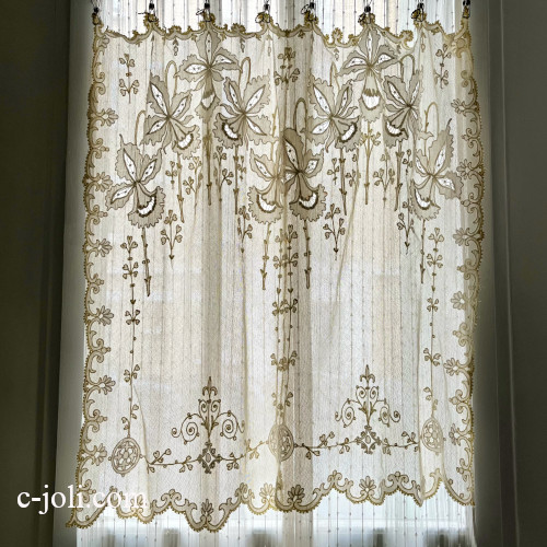 パリ発送】C1184 フランスアンティークレースカーテン 19世紀
