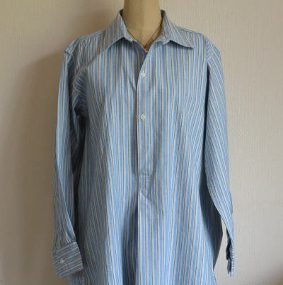 G-126 フランスアンティークリネンワークシャツ ストライプ 99cm