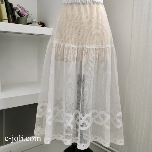 パリ発送】G-353 フランスアンティークコットンスカート/ペチコート