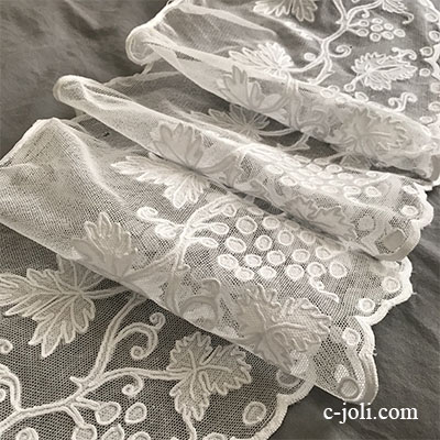 日本発送】L2555 フランスアンティークチュールレースボーダー/レース