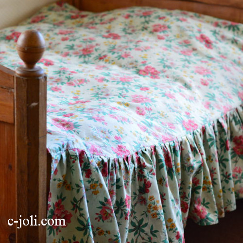 パリ発送】B1663 フランスアンティークレースベッドスプレッド/ベッド