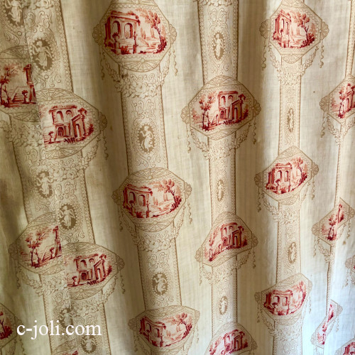 プリントカーテン アンティーク セジョリ