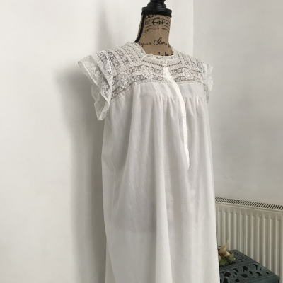 パリ発送】G-305 フランスアンティークコットンワンピース カット