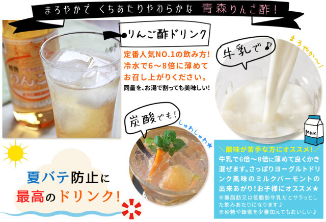 青森 飲む りんご 酢 【蜂蜜入りんご酢12本セット】＜送料無料＞ 500ml