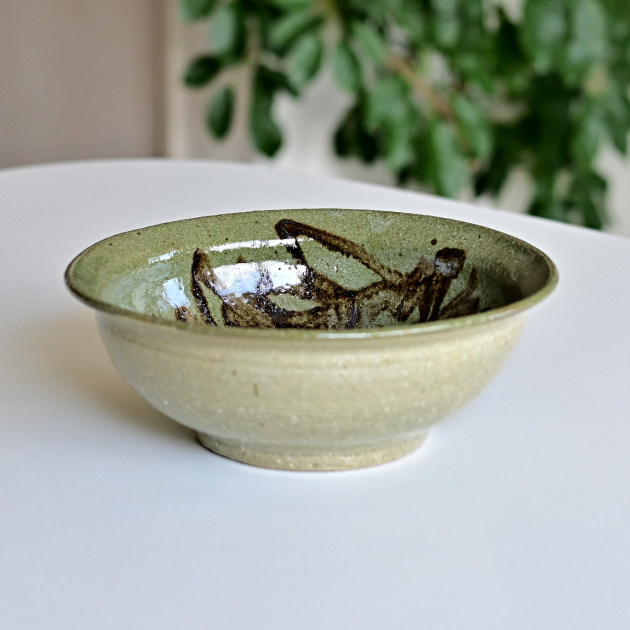 及川静香 スリップ緑7寸鉢