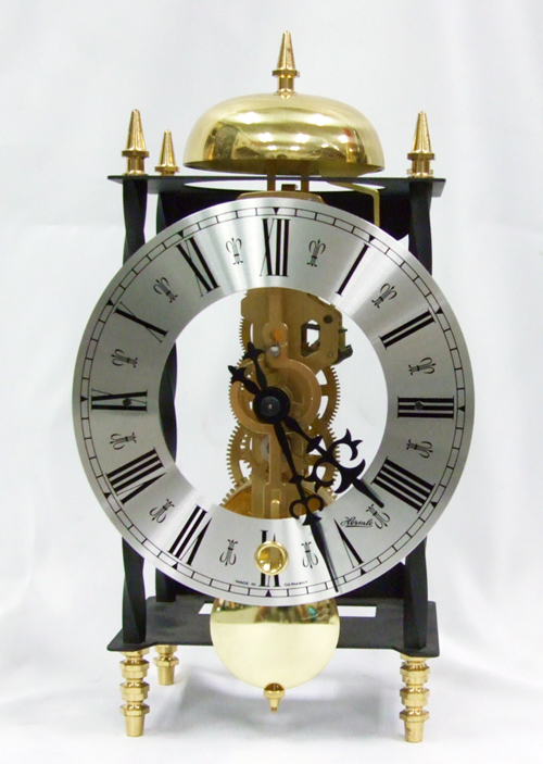 ドイツ・ヘルムレ高級機械式置き時計、スケルトンのアンティーク調