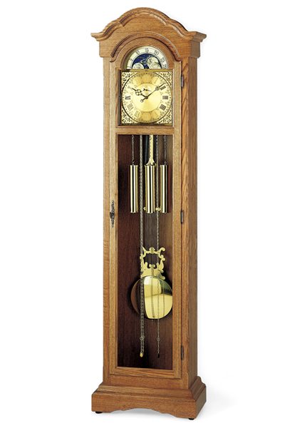 置時計 大型 クラシック 木製柱時計 月相表示付き ホールクロック