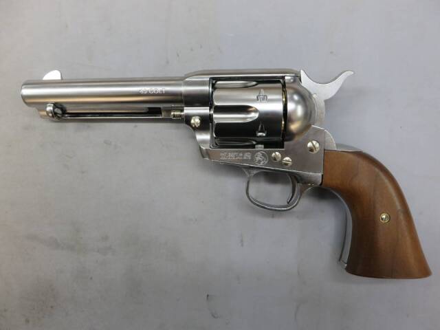 マルシン】コルトSAA.45 シビリアン シルバー ABS 木製グリップ仕様 X