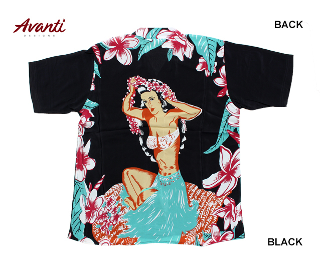 AVANTI アヴァンティ アロハシャツ HAWAIIAN MAIDEN シルク フラガール