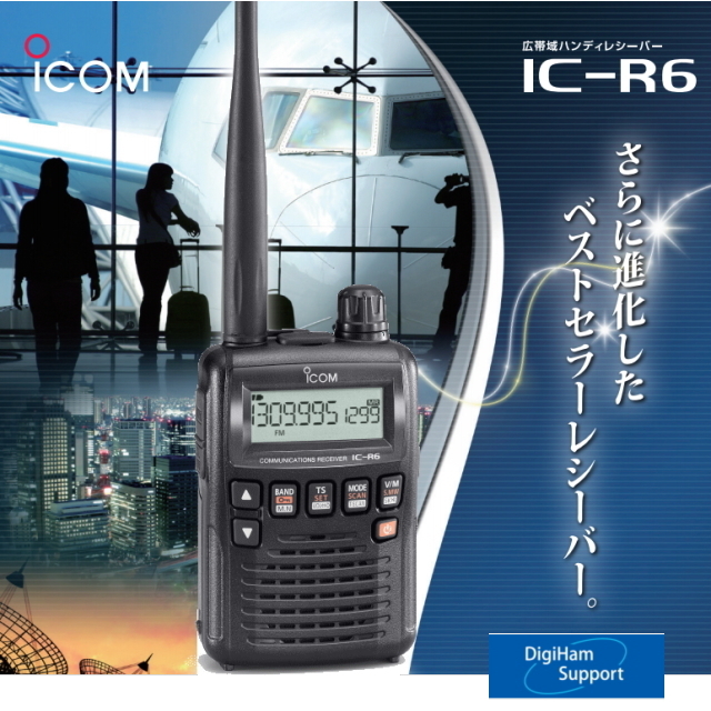 IC-R6 メタリックレッド (当店オリジナルUSB充電ケーブル・無線