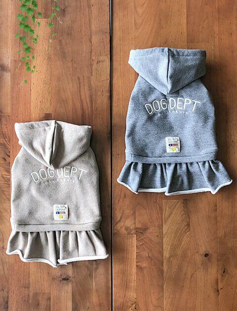 犬服 / ドッグウェア】ラメ裏毛パーカーワンピ / DOG DEPT