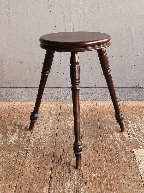 イギリス アンティーク家具 木製スツール 椅子 12787