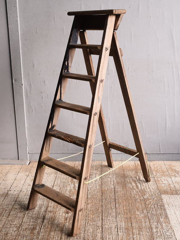 イギリス アンティーク ステップラダー 脚立 ディスプレイ 12043