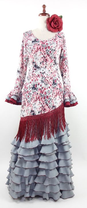 フラメンコ衣装 白・赤・黒水玉・ツーピース