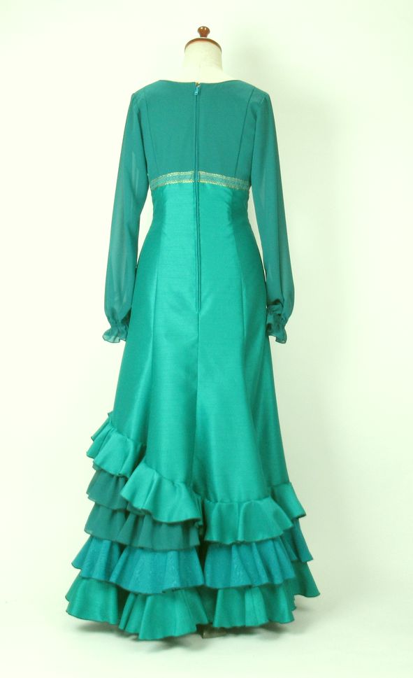 フラメンコ衣装 ワンピース 緑 グリーン