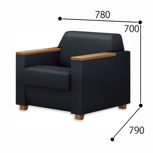 コクヨ 応接セット 応接イス リアクト アームチェアー 本革＋エコPVC