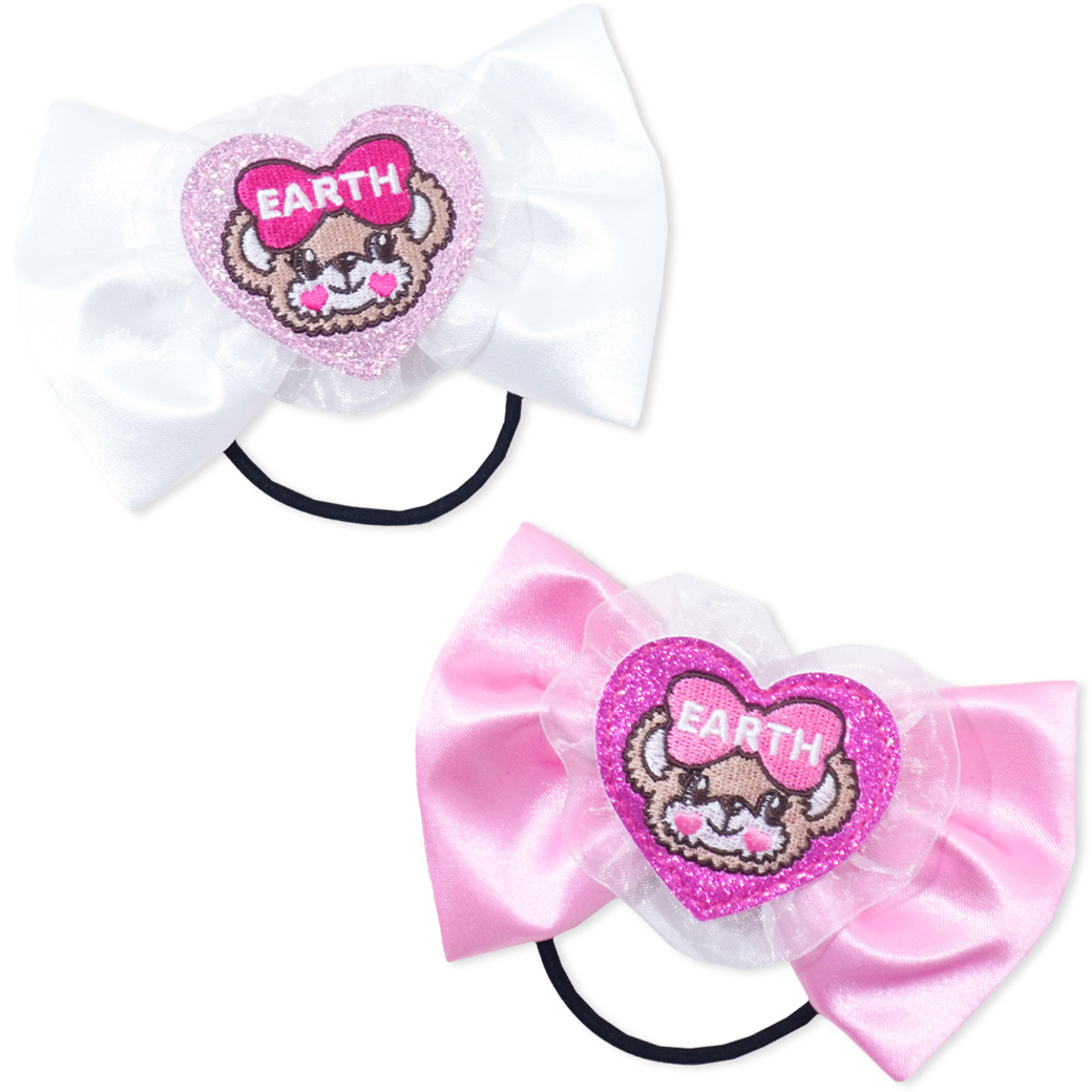 アースマジック EARTHMAGIC マフィーワッペンリボンヘアゴム シロ