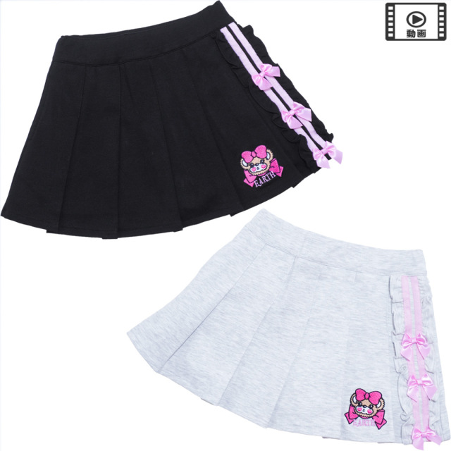 サイドダブルラインジャージプリーツスカート