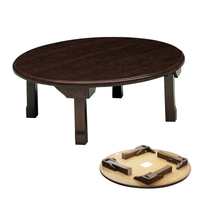 折りたたみ 座卓 ちゃぶ台 丸形 90 幅90 奥行90 テーブル ローテーブル