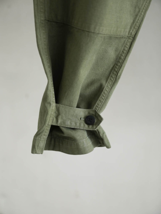 OUTIL ウティ｜pantalon blesle（olive）フレンチワーク綿麻カーゴパンツ