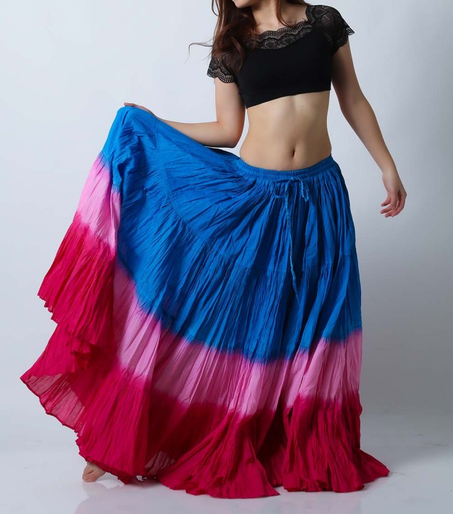 25ヤードスカートD25T-6コットン(水色/ピンク/ローズ)（lightblue/pink