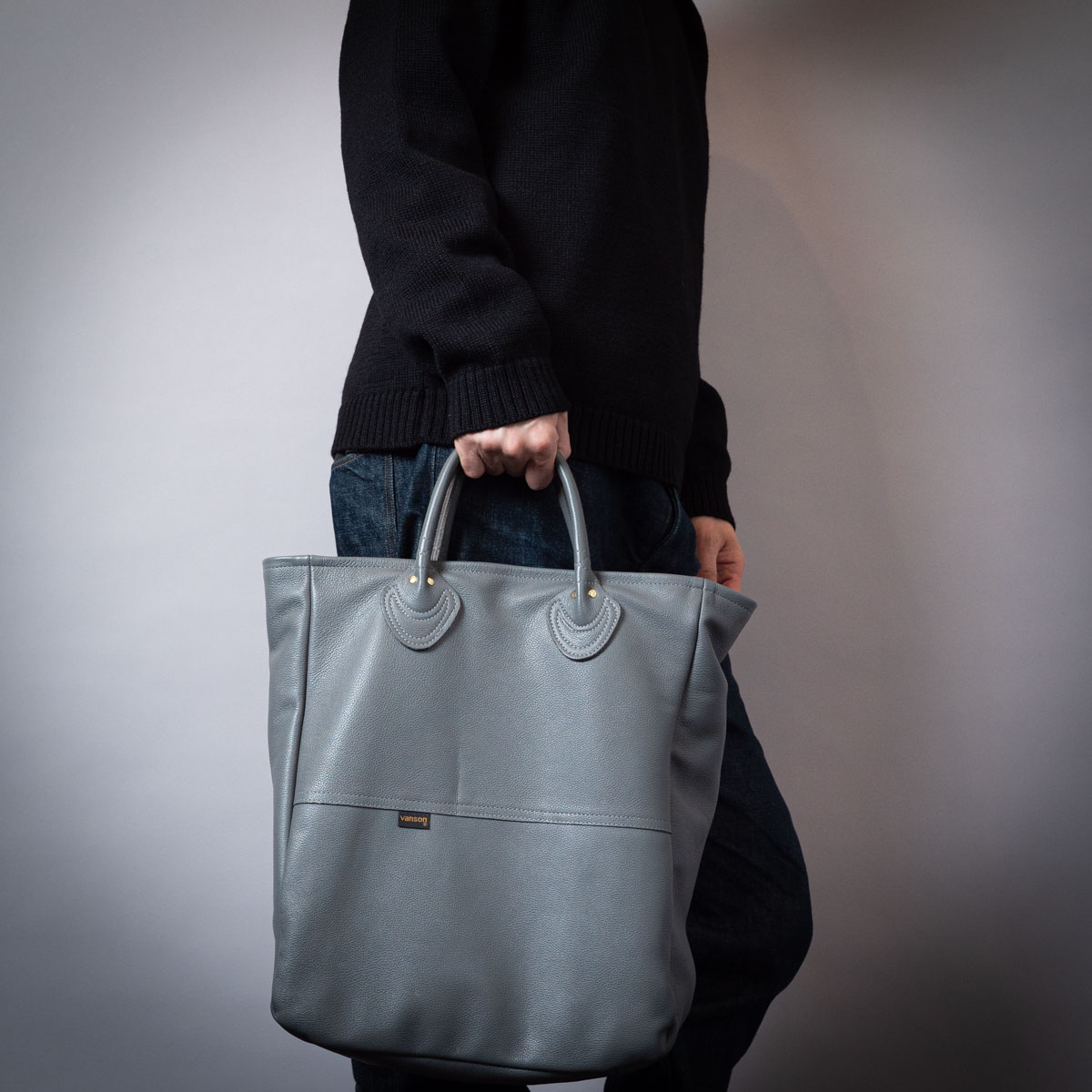 Vanson Special TOTE BAG グレー スマートフォンポケットライナー付き