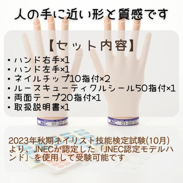 ネイリスト検定 練習 ハンド JNEC認定 滝川 STモデルハンドセット 右手