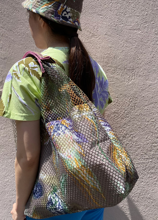 メッシュバッグ トライアングル型(小) プリント裏布＆インポーチ付き