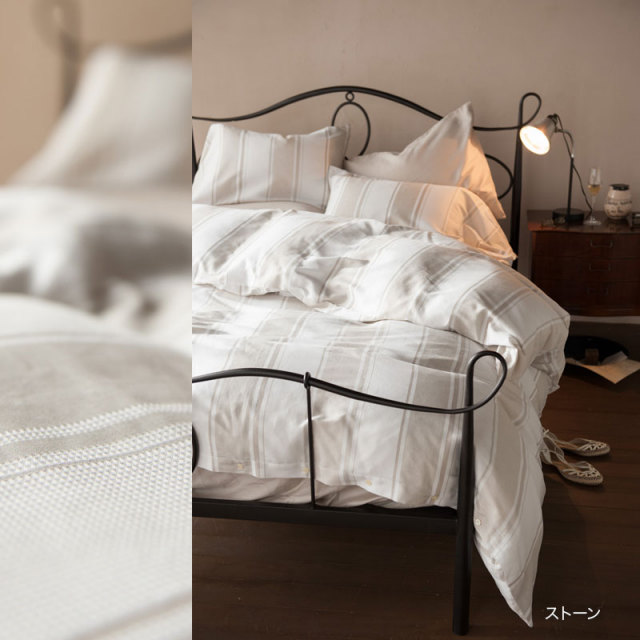 Fab the Home】シックストライプ 掛け布団カバー ダブル 先染