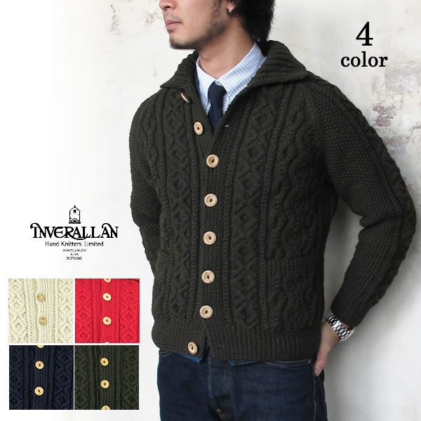 INVERALLAN インバーアラン 3A ハンドニット ランバーカーディガン