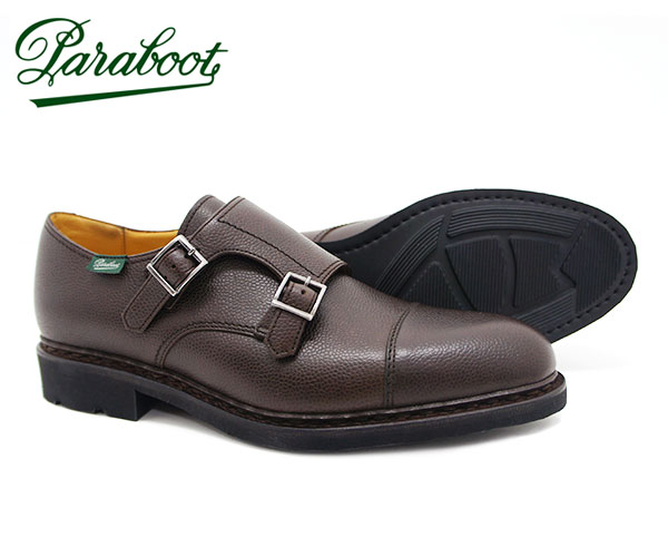 パラブーツ ポー メンズ ダブルモンク ビジネス シューズ *ダーク
