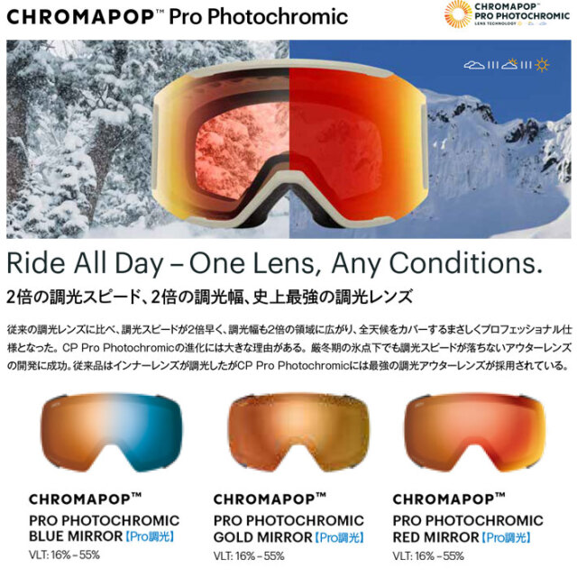 25-26 SMITH ゴーグル スミス Sequence OTG シークエンス Black 調光